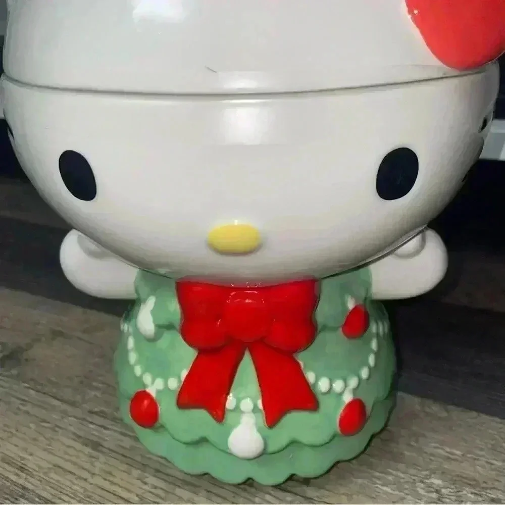 Hello Kitty Ceramic Christmas Tree Dress Cookie Jar NEW 2024